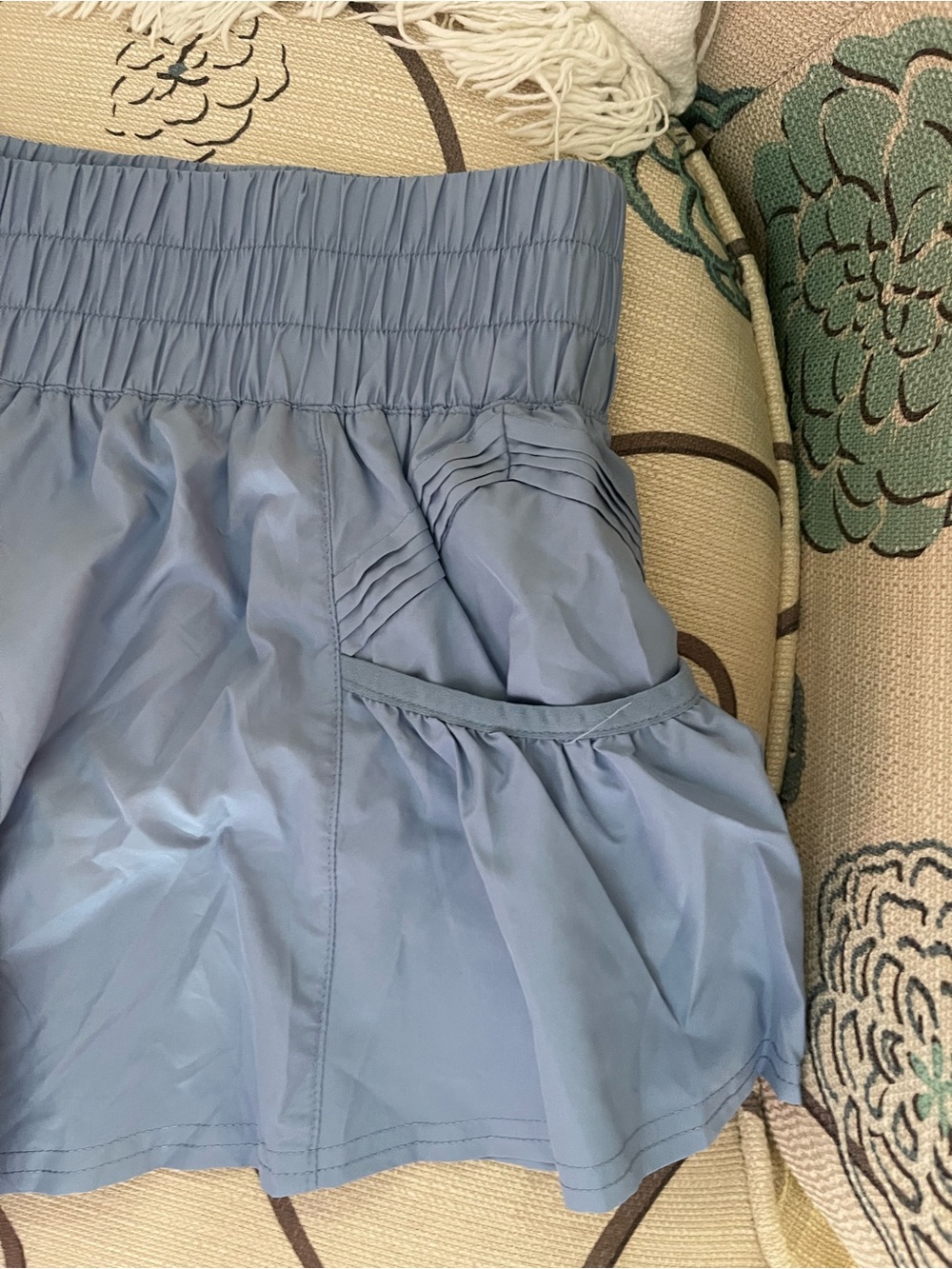 FP MOVEMENT by FREE PEOPLE “Get Your Flirt On” shorts in cloudy water blue. - Picture 7 of 9